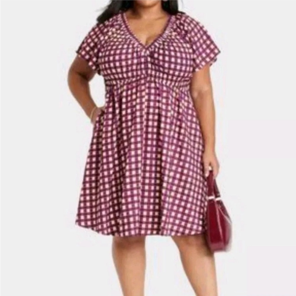Ava & Viv Checkered Swing Dress